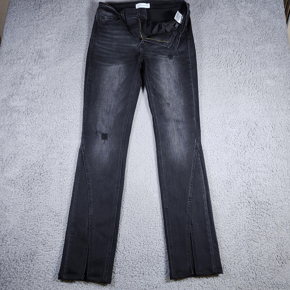 Flying Monkey Black Slit Hem Slim Bootcut Jeans Size 29